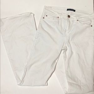 White flare jeans